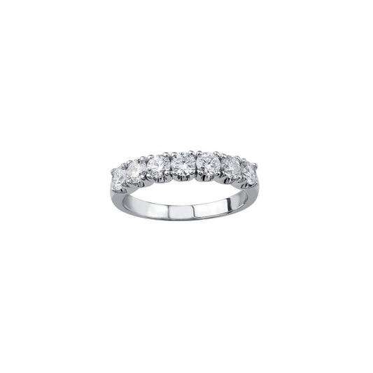 PLATINUM 1CT LAB DIAMOND 7 STONE ETERNITY BAND