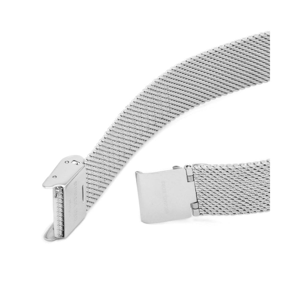 PORTIA STAINLESS STEEL MESH BRACELET LADIES WATCH WITH ZIRCONIA CIRCLE ON DIAL