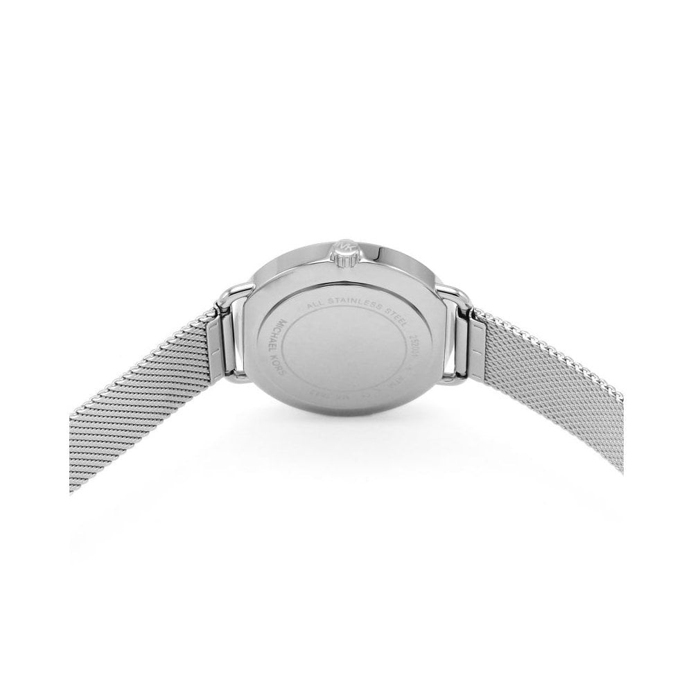 PORTIA STAINLESS STEEL MESH BRACELET LADIES WATCH WITH ZIRCONIA CIRCLE ON DIAL