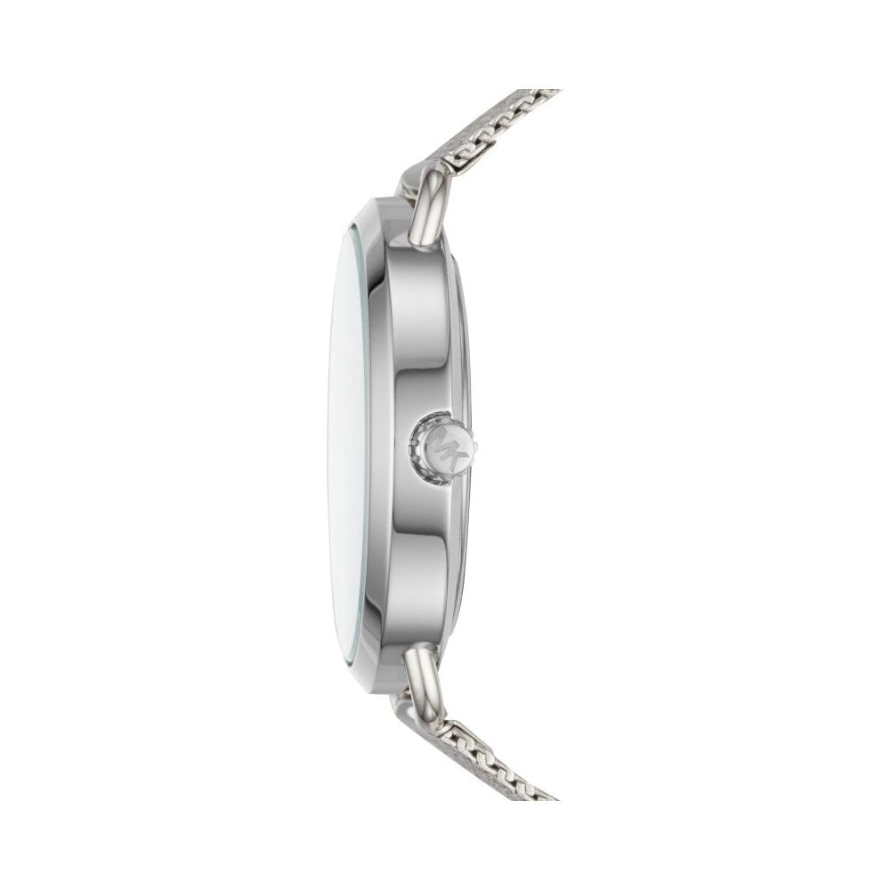 PORTIA STAINLESS STEEL MESH BRACELET LADIES WATCH WITH ZIRCONIA CIRCLE ON DIAL