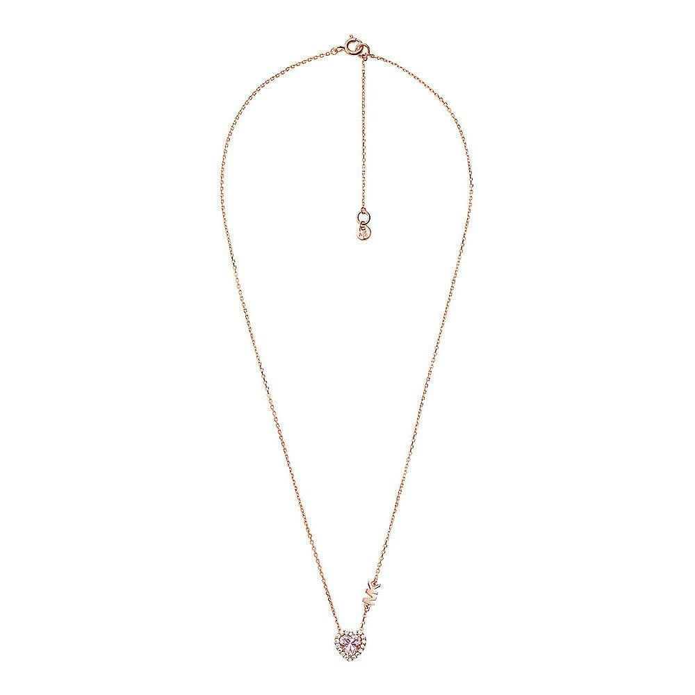 PREMIUM ROSE GOLD HEART PENDANT W/MORGANITE PINK CRYSTAL