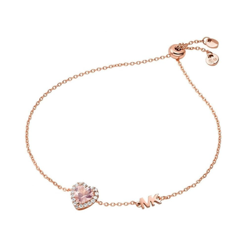 PREMIUM ROSE GOLD MORGANITE HEART ADJUSTABLE BRACELET