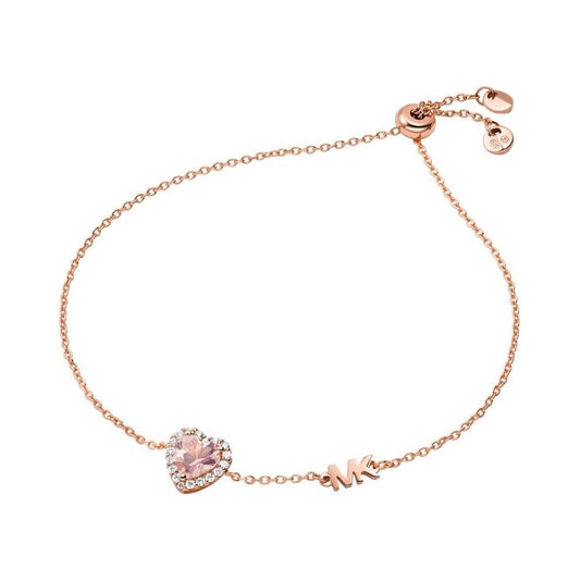 PREMIUM ROSE GOLD MORGANITE HEART ADJUSTABLE BRACELET