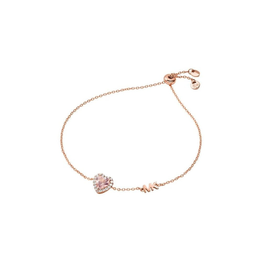 PREMIUM ROSE GOLD MORGANITE HEART ADJUSTABLE BRACELET