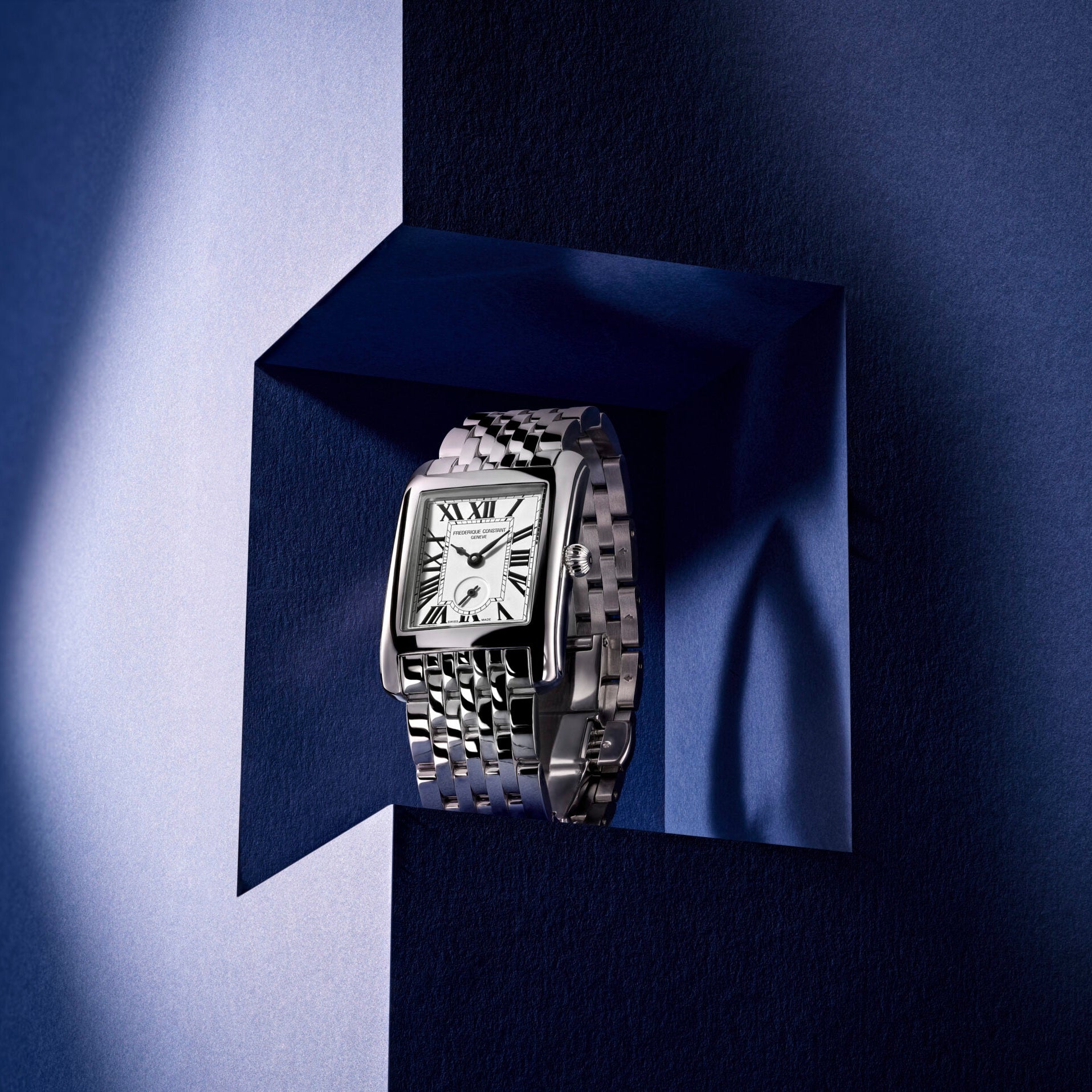 Frederique Constant Caree Small Seconds Silver Dial Ladies Stainless Steel Watch