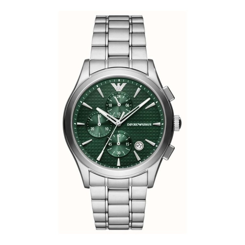 Paolo, 42mm Green Dial, Chronograph, Gents Stainless Steel Watch