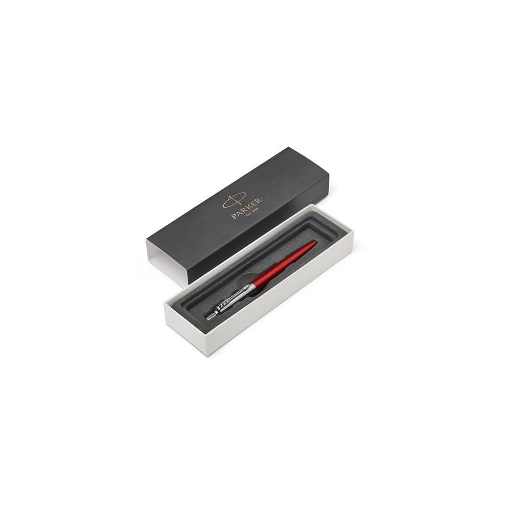 Parker Jotter Kensington Red Chrome Colour Trim Ballpoint Pen 