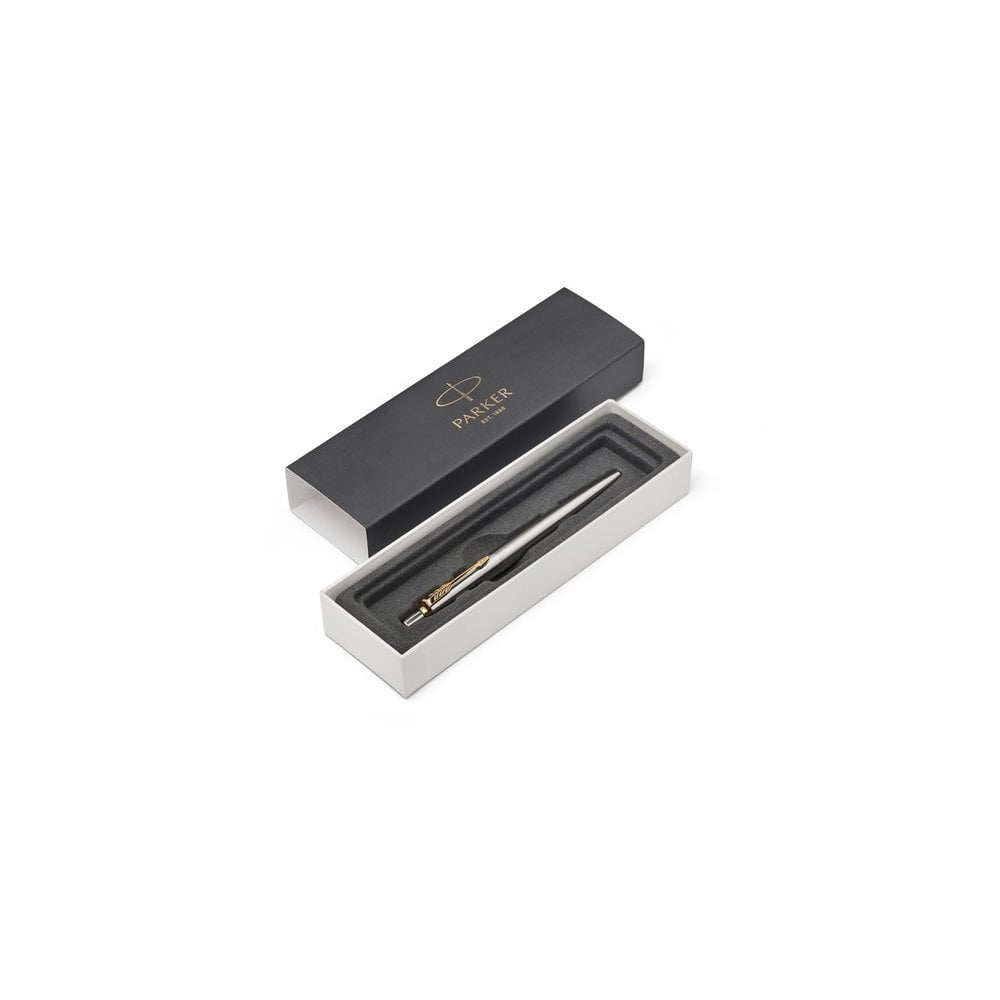 Parker Jotter Stainless Steel Golden Finish Trim Ballpoint Pen 