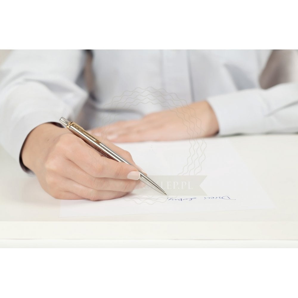 Parker Jotter Stainless Steel Golden Finish Trim Ballpoint Pen 