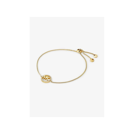 Precious Metal-Plated Sterling Silver Logo Slider Bracelet