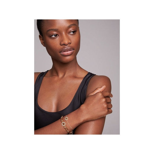 Precious Metal-Plated Sterling Silver Logo Slider Bracelet
