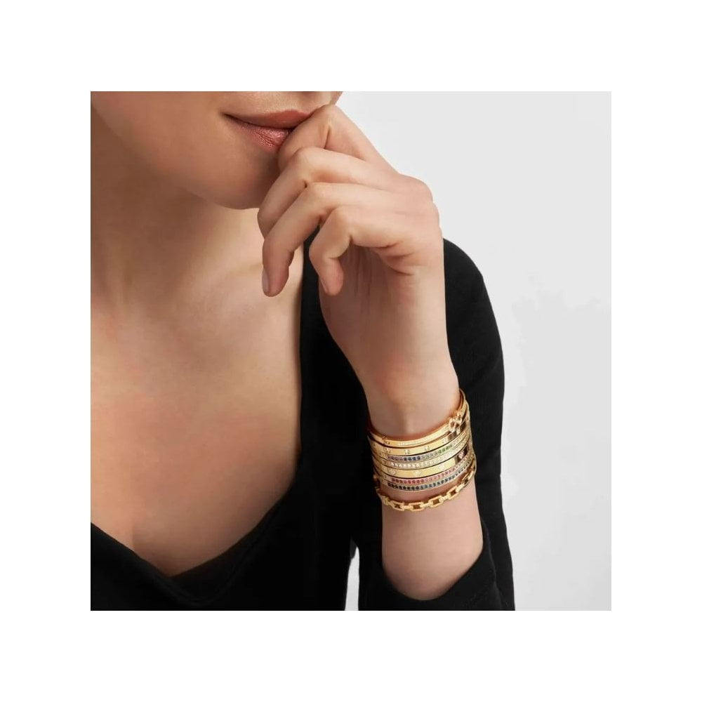 Pretty Bangles, Gold Pave CZ Hearts Medium Bangle