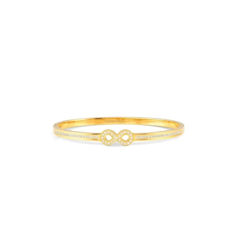 Pretty Bangles , Medium Gold bracelet with cz Infinity symbol