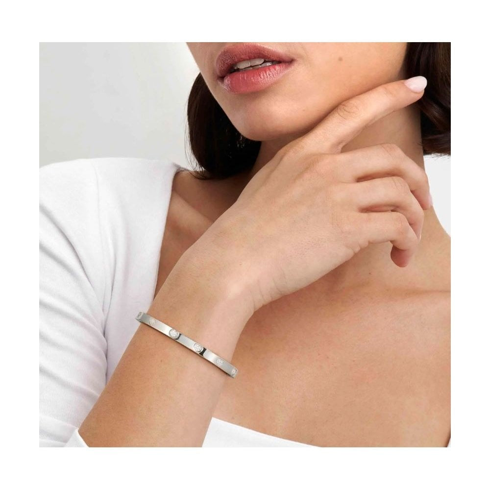 Pretty Bangles, Pave CZ Hearts Medium Bangle
