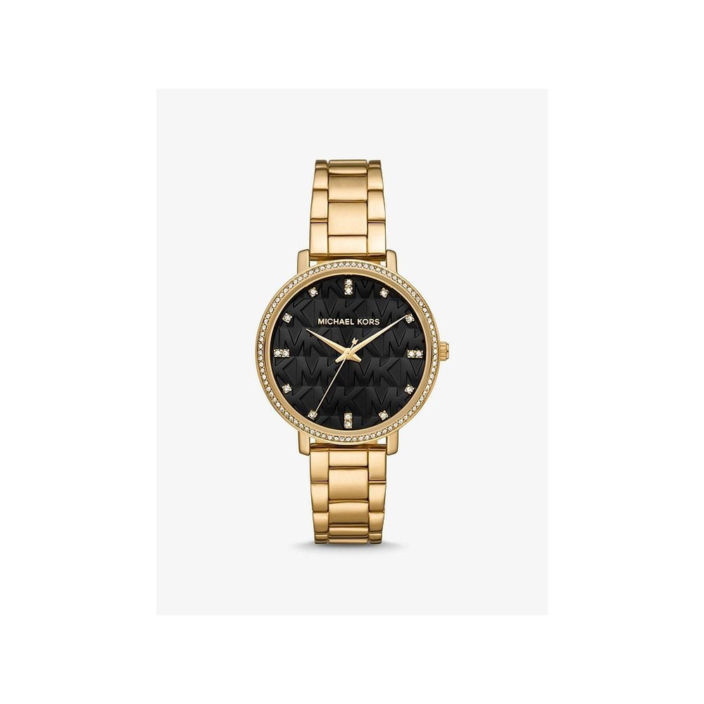 Pyper Pavé Gold-Tone Logo Watch