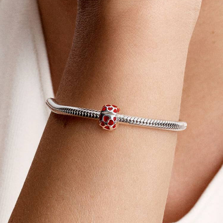 Hearts Round Clip Pandora Charm