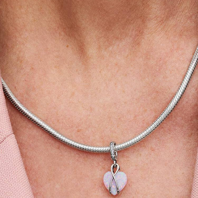 Mum Opalescent Heart Dangle Pandora Charm