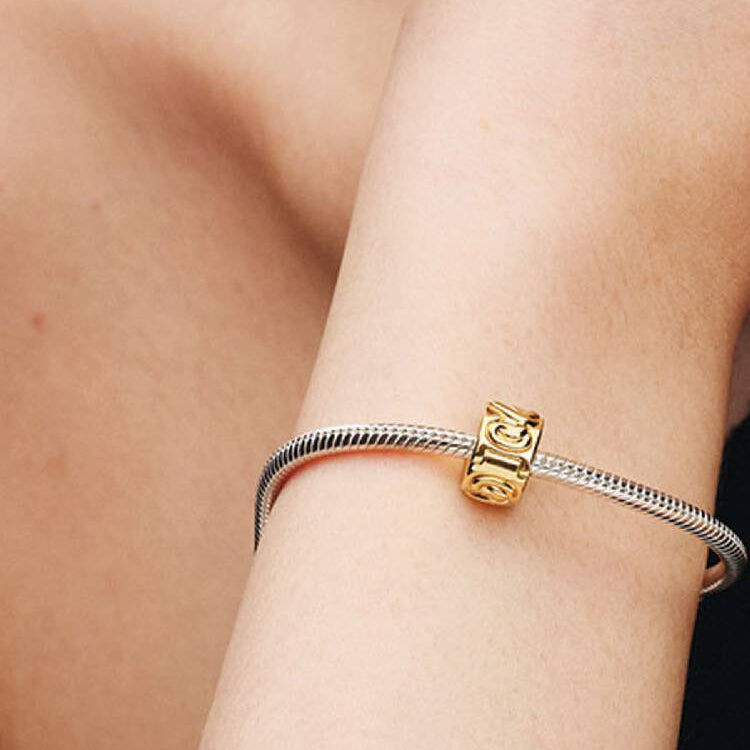 14ct Gold on Silver Knotted Hearts Clip Pandora Charm