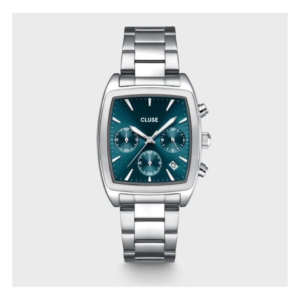 Quartaut, Blue Chronograph Dial, Gents Stainless Steel Watch