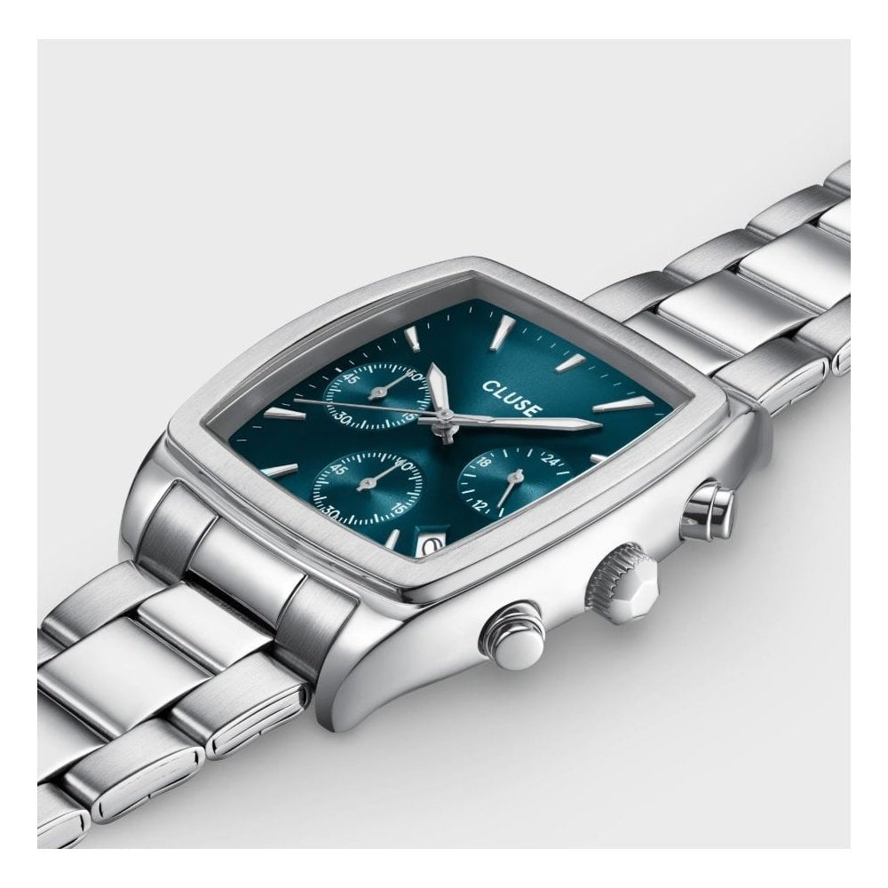 Quartaut, Blue Chronograph Dial, Gents Stainless Steel Watch