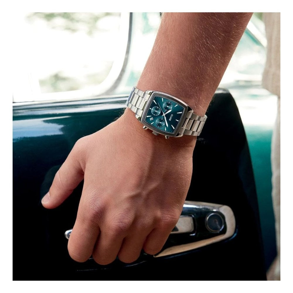 Quartaut, Blue Chronograph Dial, Gents Stainless Steel Watch