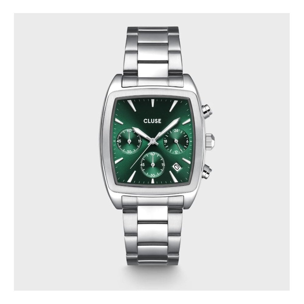 Quartaut, Green Chronograph Dial, Gents Stainless Steel Watch