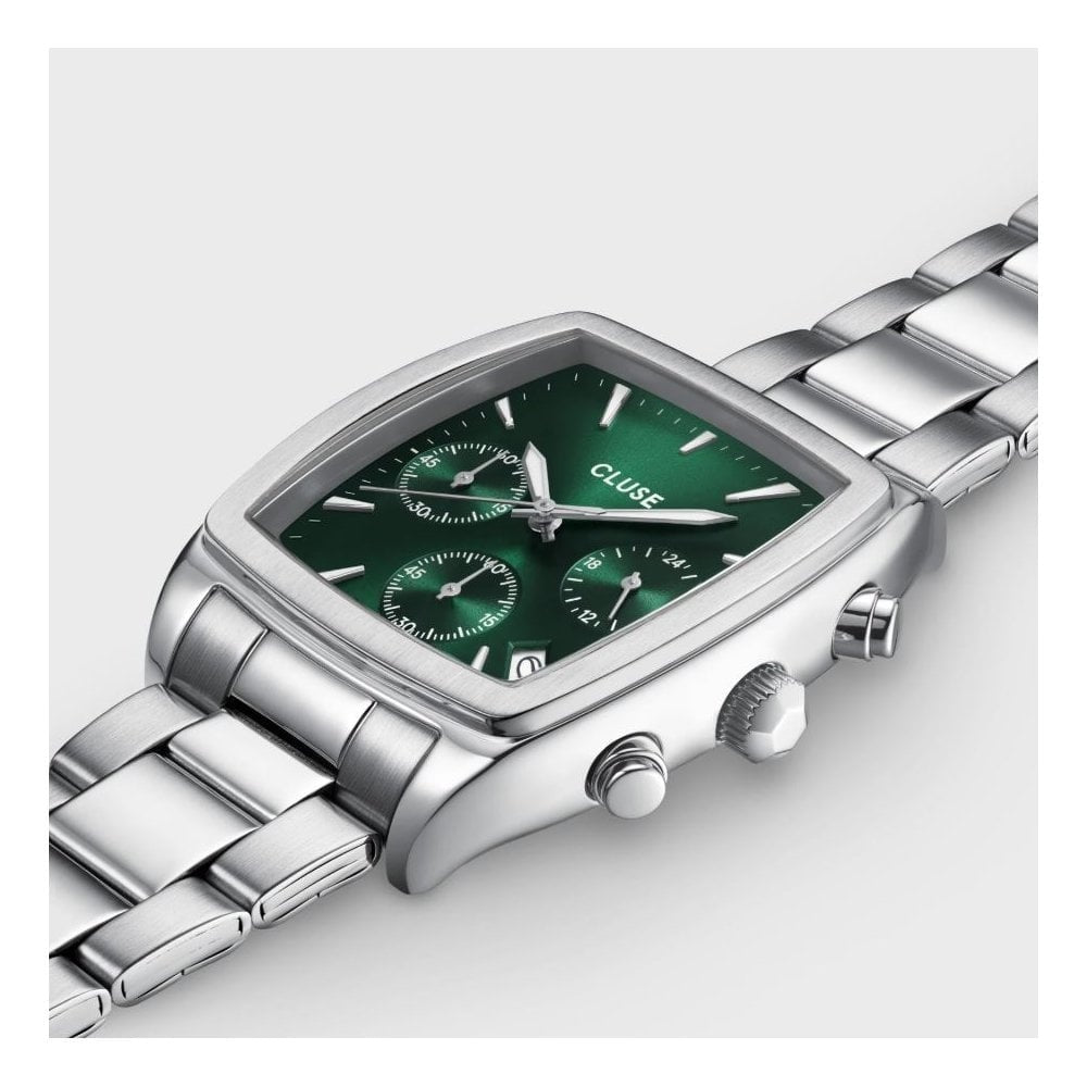 Quartaut, Green Chronograph Dial, Gents Stainless Steel Watch