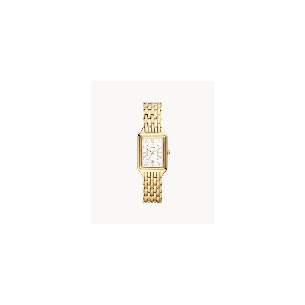 RAQUEL THREE HAND SILVER DIAL GOLD LADIES WATCH 