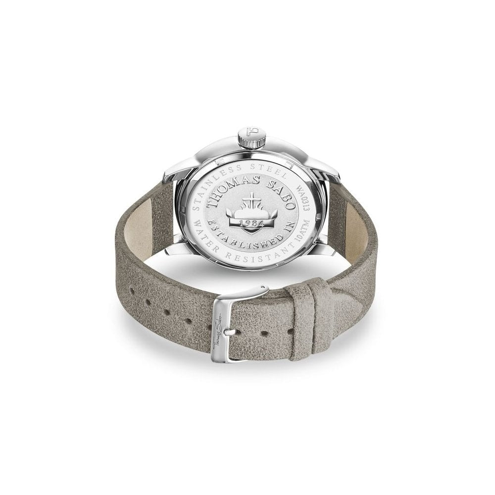 REBEL AT HEART MENS WATCH, TAUPE-COLOURED LEATHER STRAP & SUNRAY DIAL, STAINLESS STEEL CASE