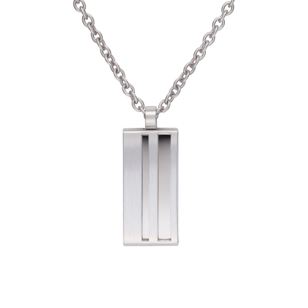 RECTANGLE STAINLESS STEEL CHAIN PENDANT
