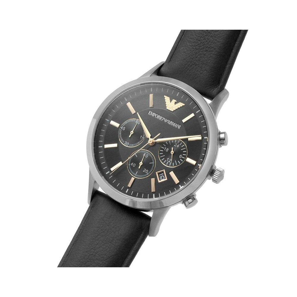 RENATO GENTS STAINLESS STEEL CHRONOGRAPH WATCH WITH ROSE GOLD DETAIL