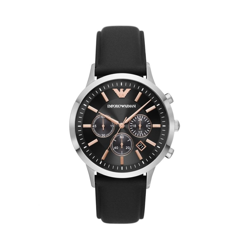 RENATO GENTS STAINLESS STEEL CHRONOGRAPH WATCH WITH ROSE GOLD DETAIL