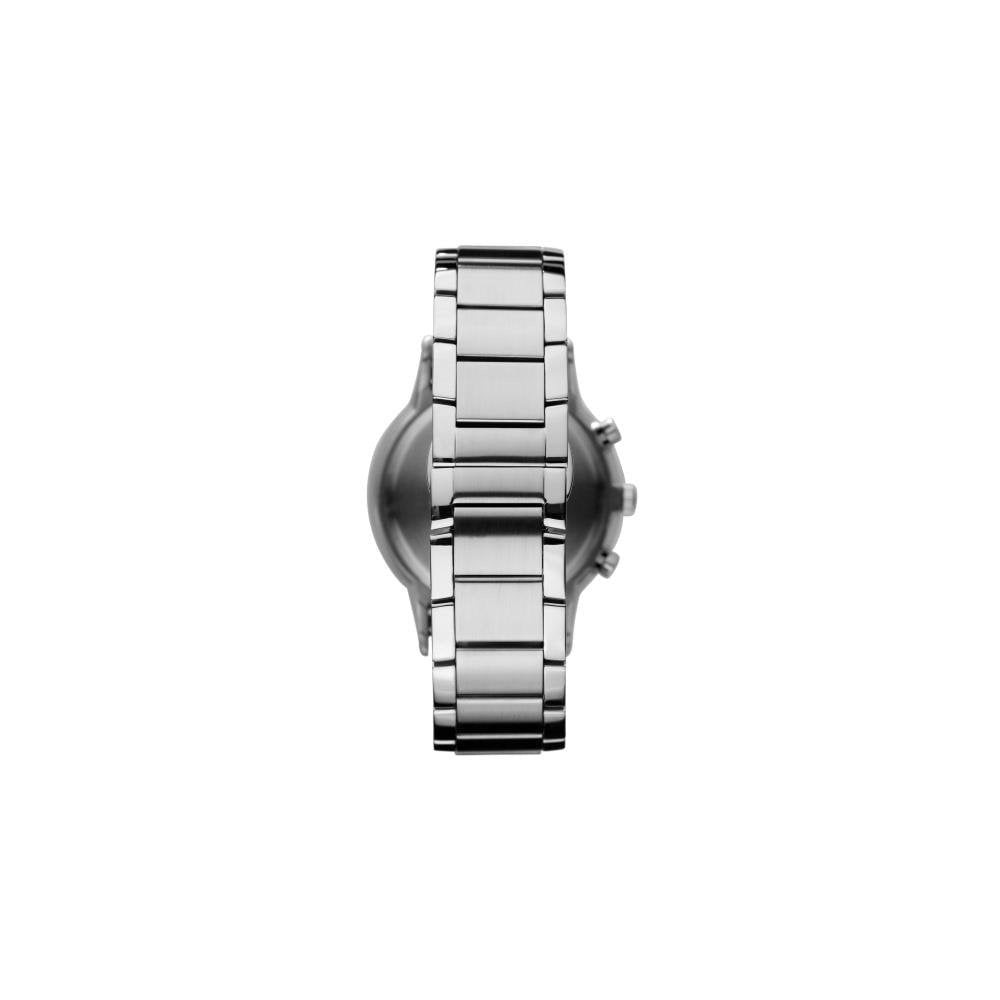 RENATO STAINLESS STEEL CHRONOGRAPH BRACELET WATCH WITH BLACK DIAL