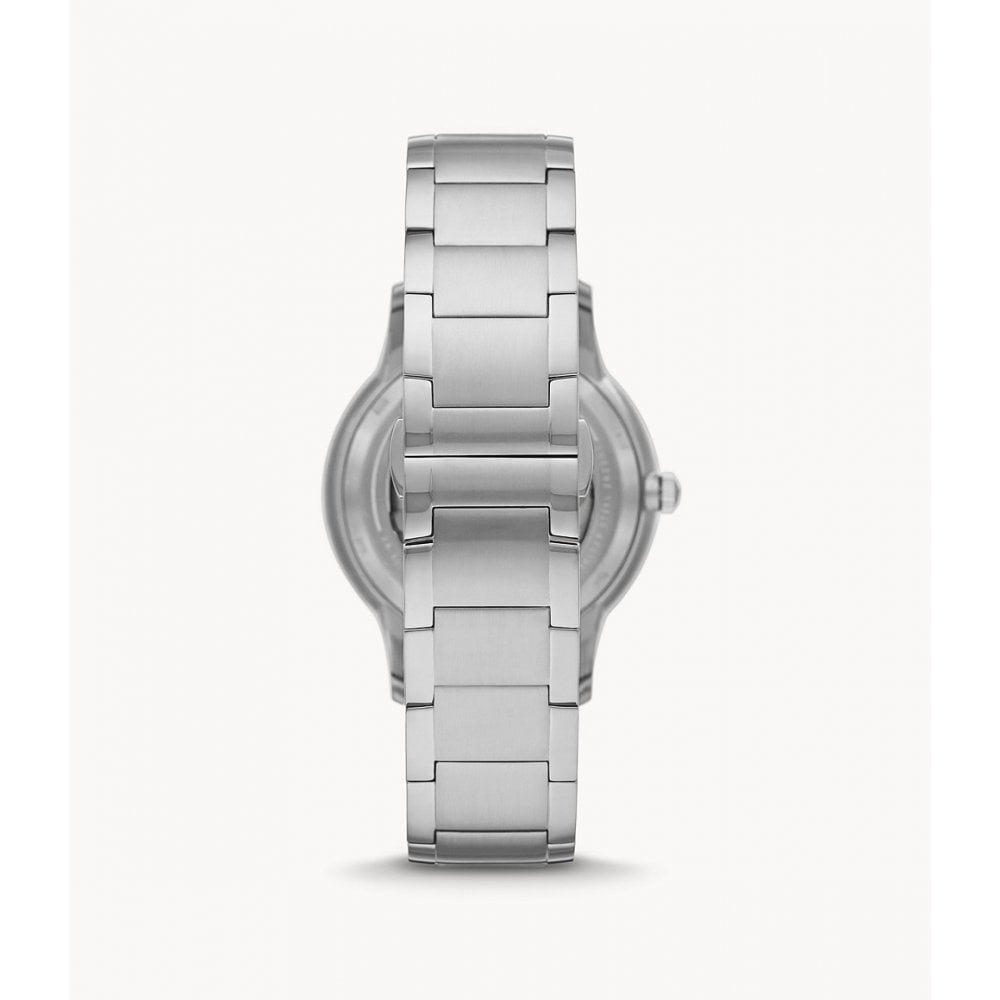 RENATO STAINLESS STEEL OPEN BLACK DIAL MECHANICAL WATCH