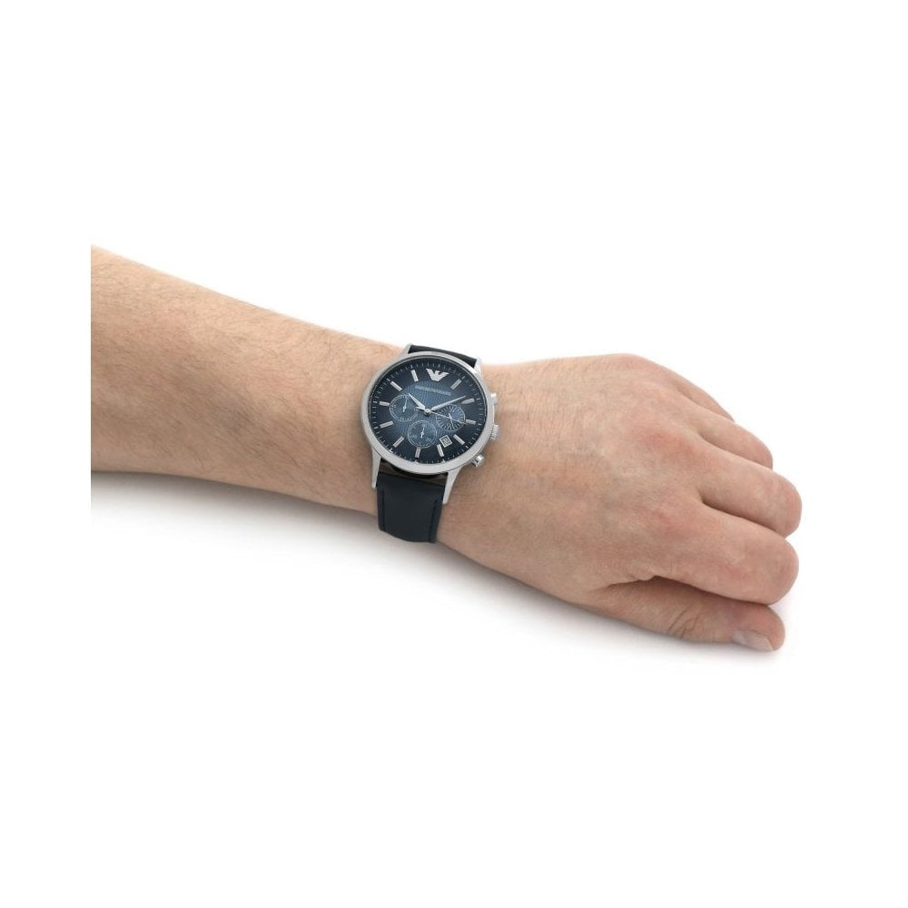 RENATO STAINLESS STEEL WATCH WITH BLUE STRAP & DIAL