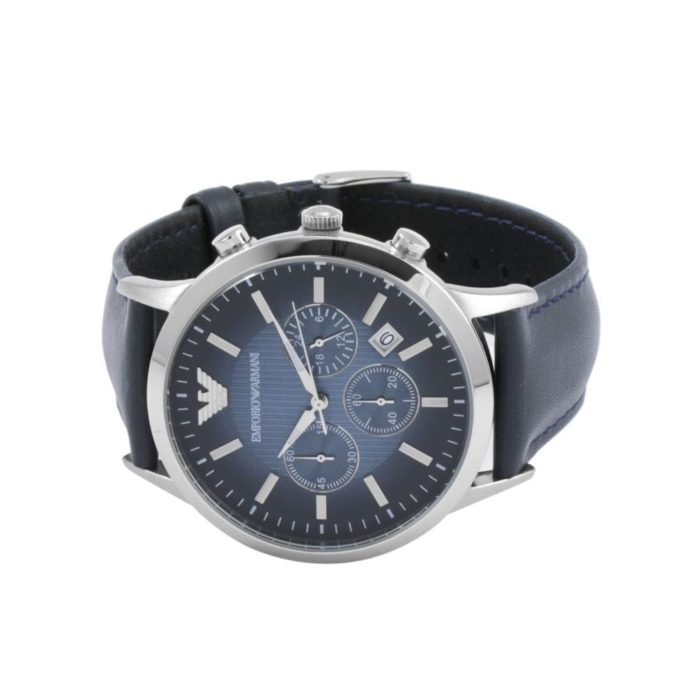 RENATO STAINLESS STEEL WATCH WITH BLUE STRAP & DIAL