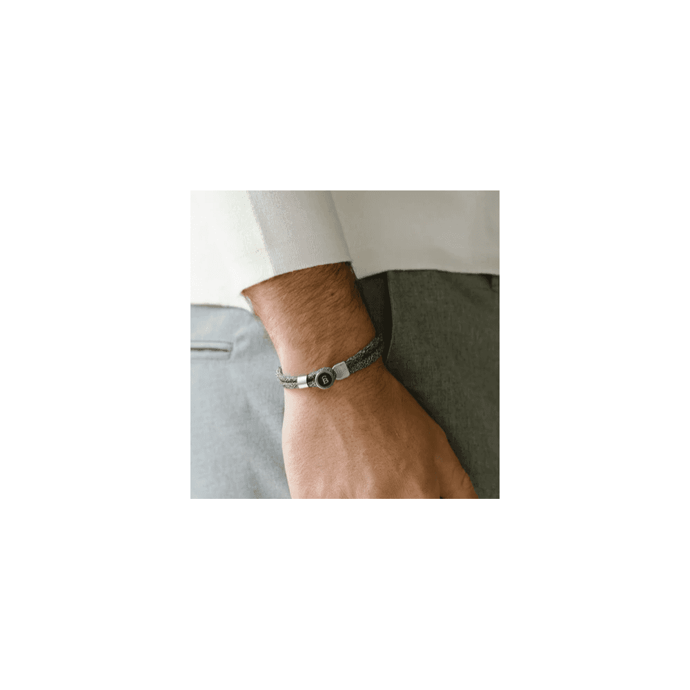 RIPTIDE ANTRACIET ROPE STEEL BRACELET