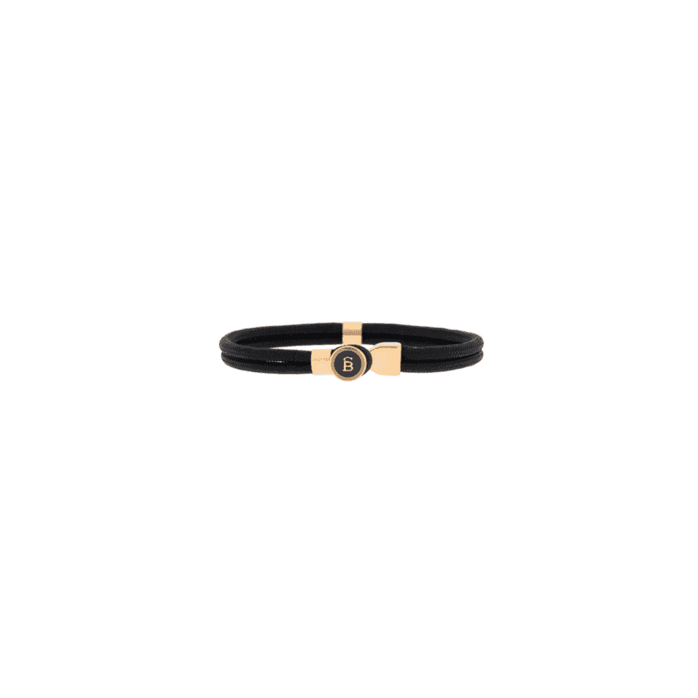 RIPTIDE BLACK ROPE GOLD ON STEEL BRACELET
