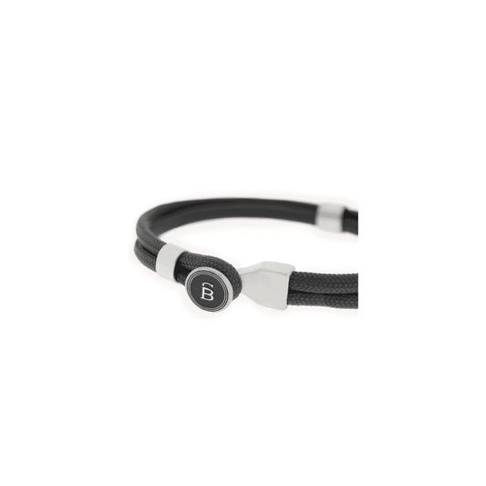 RIPTIDE BLACK ROPE STEEL BRACELET