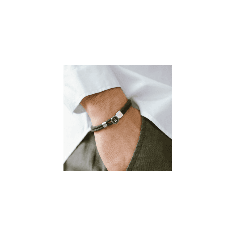RIPTIDE BROWN ROPE STEEL BRACELET