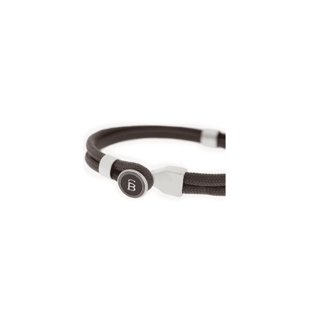 RIPTIDE BROWN ROPE STEEL BRACELET