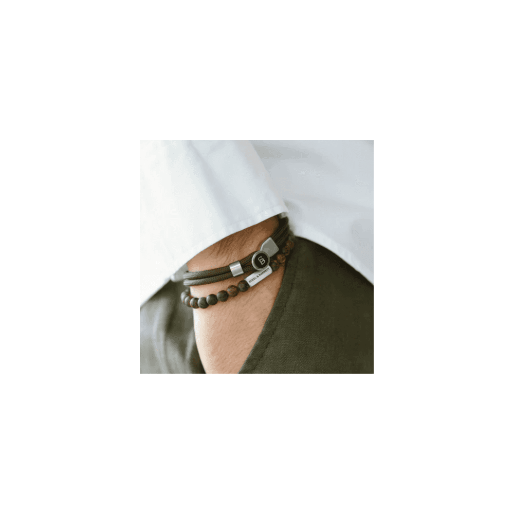 RIPTIDE BROWN ROPE STEEL BRACELET