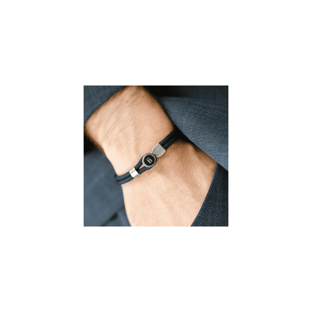 RIPTIDE NAVY ROPE STEEL BRACELET