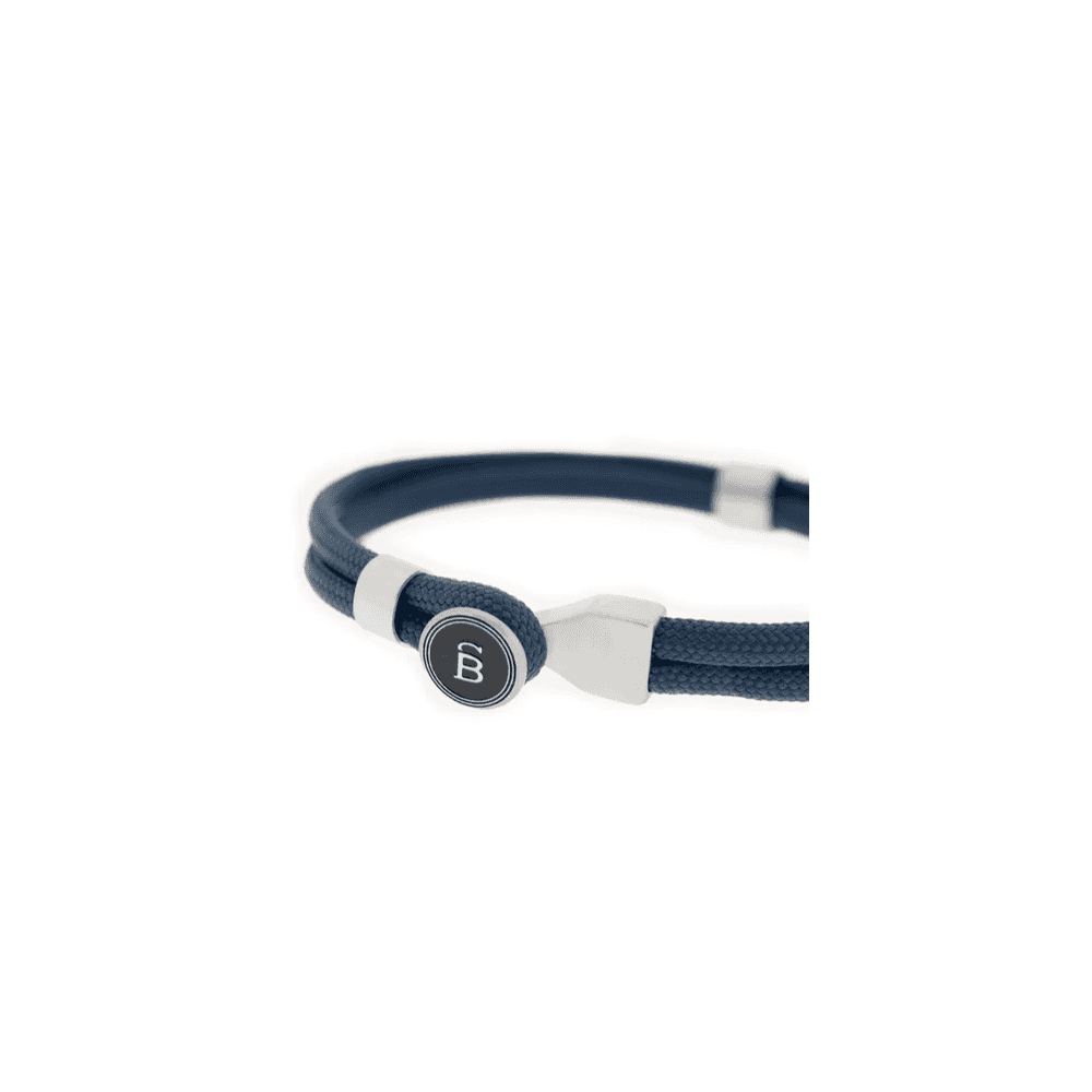 RIPTIDE NAVY ROPE STEEL BRACELET