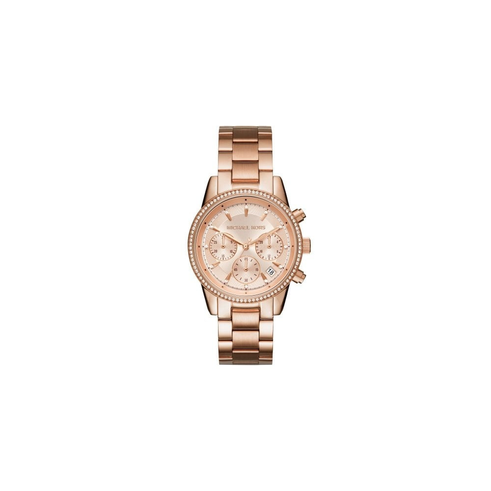 RITZ ROSE GOLD DIAL STAINLESS STEEL LADIES WATCH