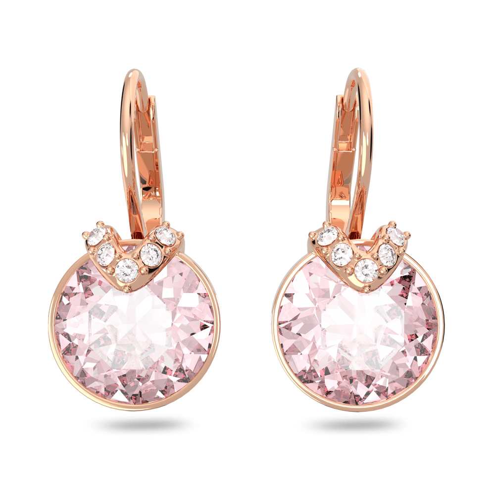 ROSE GOLD BELLA V DROP EARR W/PINK CRYSTAL
