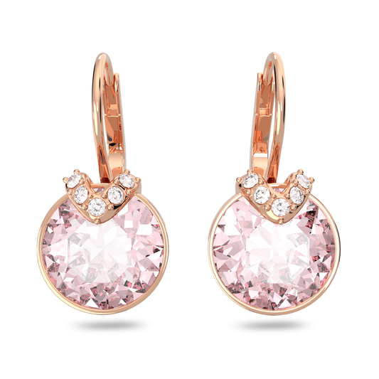 ROSE GOLD BELLA V DROP EARR W/PINK CRYSTAL
