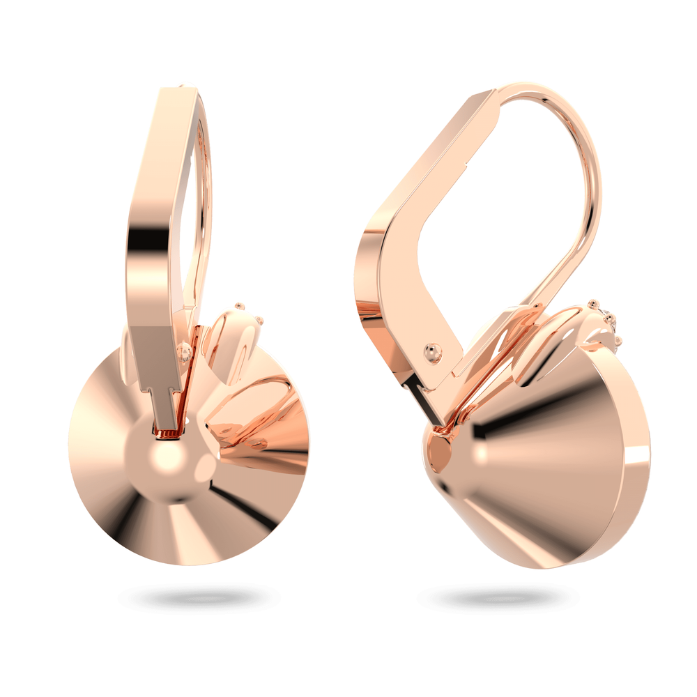 ROSE GOLD BELLA V DROP EARR W/PINK CRYSTAL