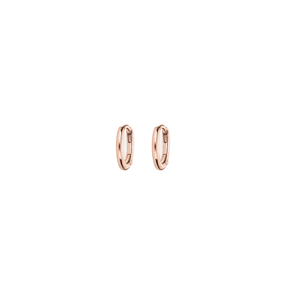 ROSE GOLD ON SILVER CLASSIC HOOP EARRINGS