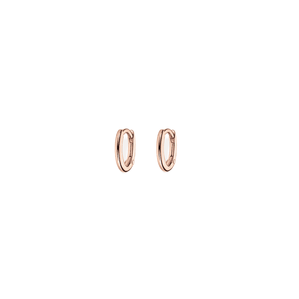ROSE GOLD ON SILVER CLASSIC HOOP EARRINGS